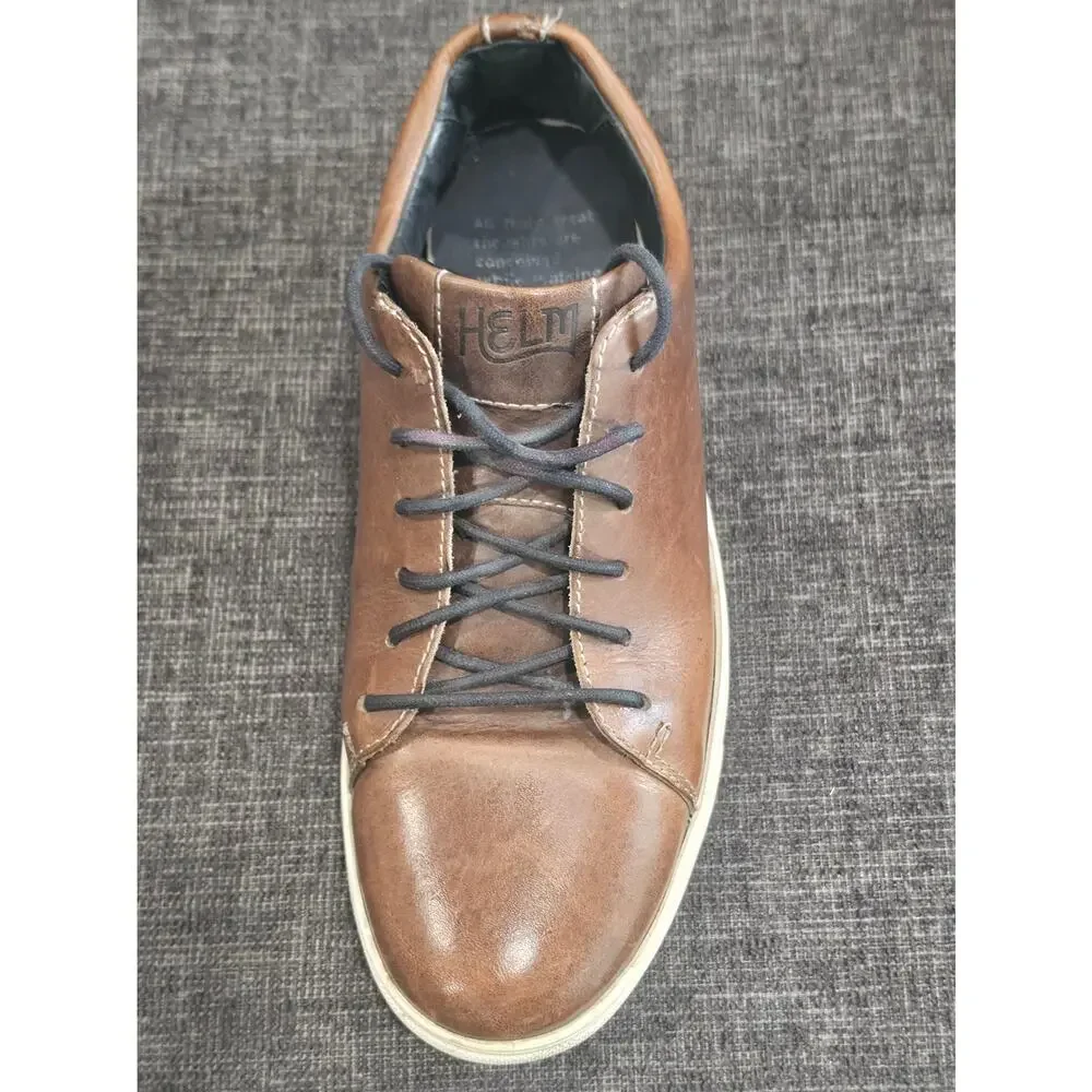 HELM Boots The Xander Brown Leather Sneakers Mens 9.5 M Low Top Casual